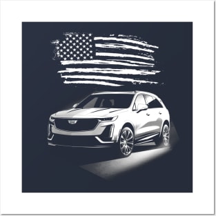 Cadillac Lyriq - us flag Posters and Art